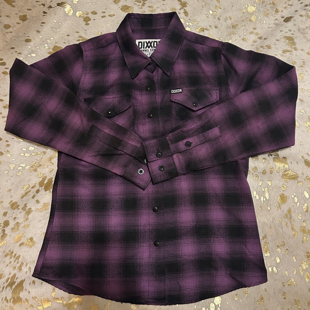 DIXXON Purple and Black Plaid Shirt